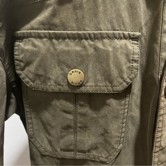 Orvis Classic Barn Chore Field Military Coat Jacket Olive Green Mens Size Medium - Picture 2 of 6